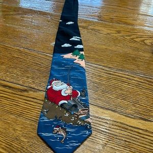 SpecialTies Holiday Santa Gone Fishing, Happy Holidays by MMG CORP.